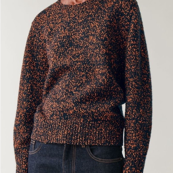 Women’s COS Speckled Cotton Wool Jumper XS Knit Pullover Crew - Picture 8 of 8